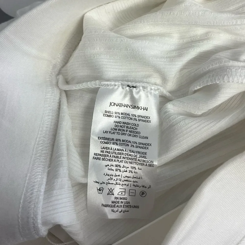 Jonathan Simkhai ribbed white pants New Size XS